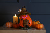 Festive Halloween Lit Decor Festive Halloween 20cm Polyresin Lit Pumpkin house***NO SKU OR SELL PRICE